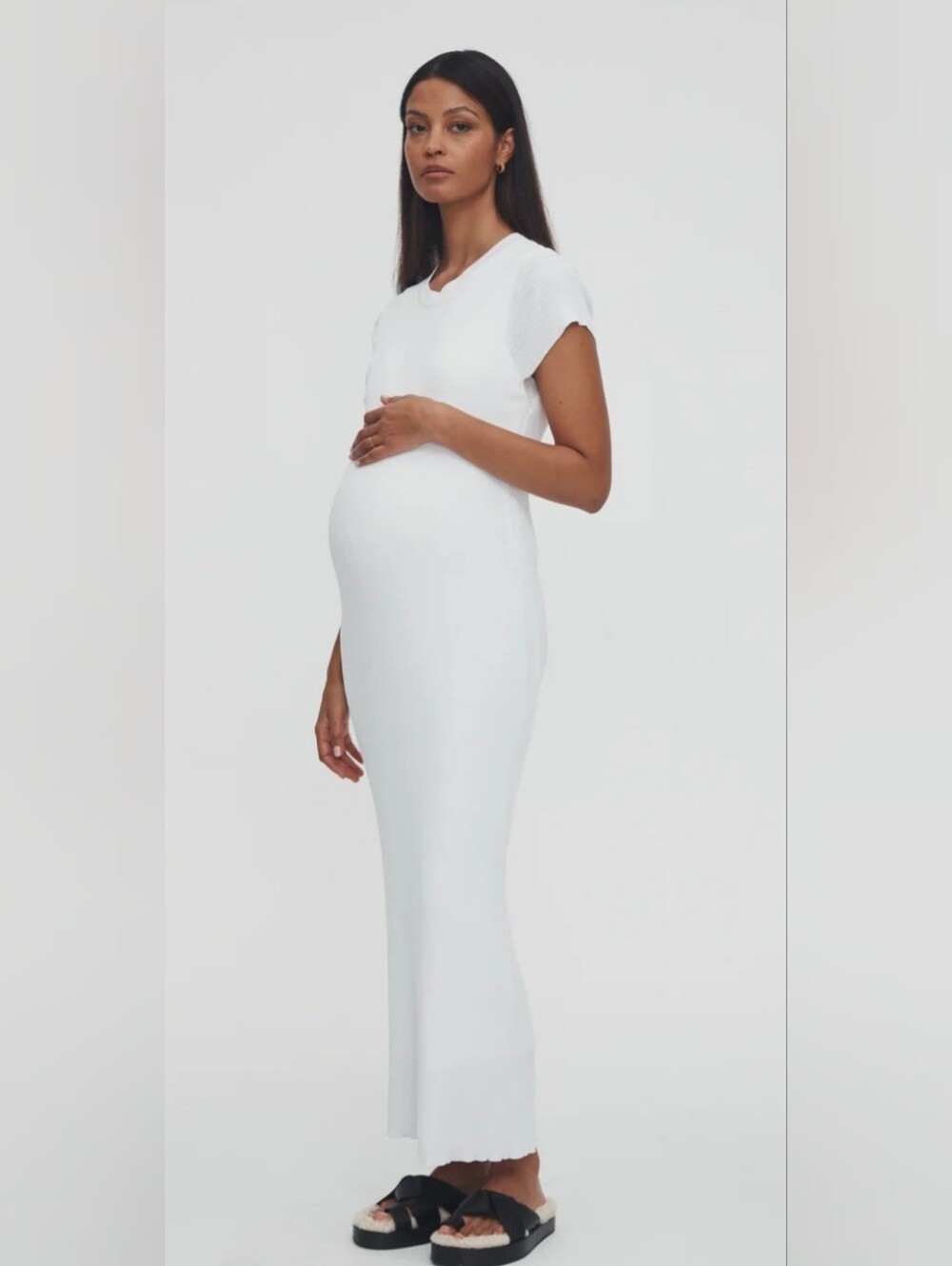 Legoe Heritage Dress Baby Shower Size 1 = Med White Maternity Nursing